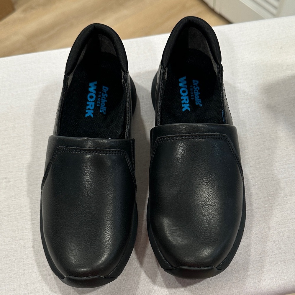 Dr. Scholl's Black Leather Slip-On Shoes